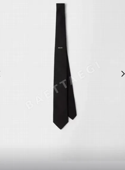 프라다 로고 자카드 넥타이 112223