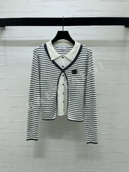 샤넬 컬러 블록 카라 여성 가디건 142095