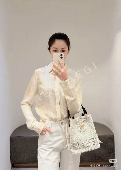 베르사체 바로크 프린트 실크 셔츠 97717