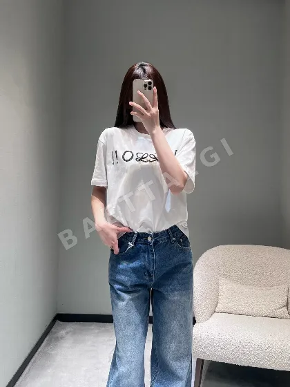 로에베 레터 프린트 반팔 티셔츠