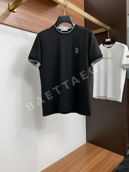 브루넬로쿠치넬리 남성 마르세라즈드 코튼 반팔 티셔츠 143270