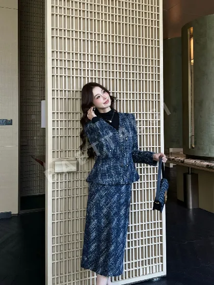 샤넬 더블브레스트 울 스커트 102356