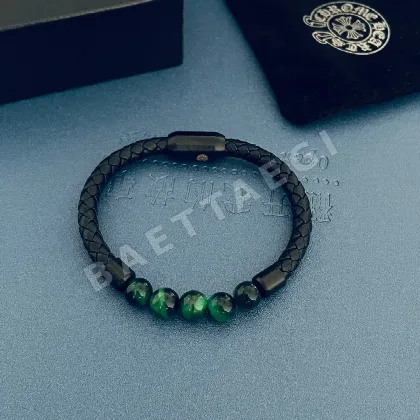 크롬하츠 터콰이즈 가죽 코드 팔찌 61401