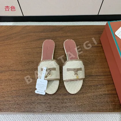 로로피아나 컬러블록 플랫 샌들 104875