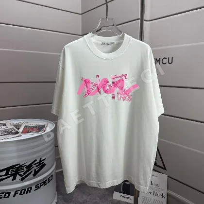 디올 워시드 가공 루즈핏 남성 반팔 티셔츠 47494