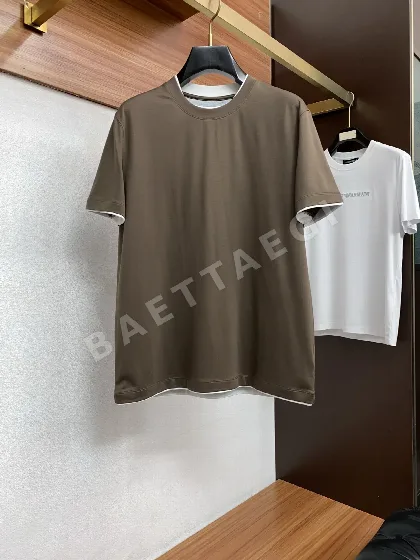브루넬로쿠치넬리 부드러운 코튼 남성 반팔 티셔츠 47922