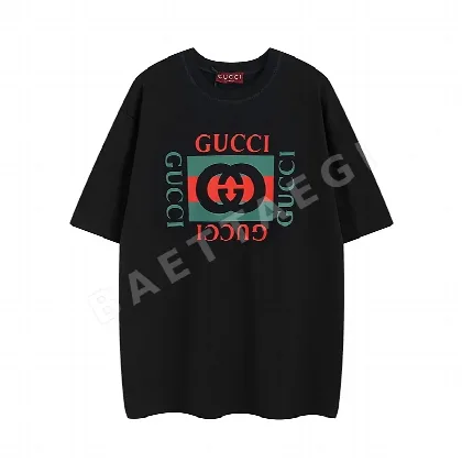 구찌 블록 레터 프린트 반팔 티셔츠