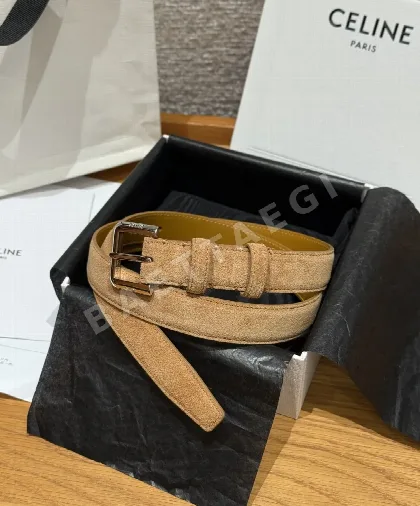 셀린느 스웨이드 소가죽 메탈 핀 버클 벨트 171578