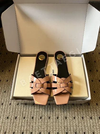 생로랑 짜임 스트랩 플랫 슬리퍼 96278