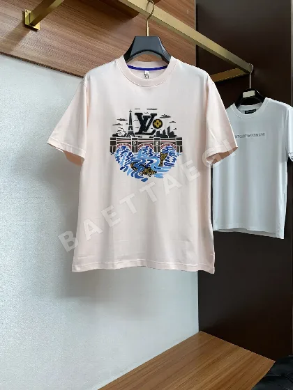 루이비통 이프링 머서라이즈드 코튼 반팔 티셔츠 P330