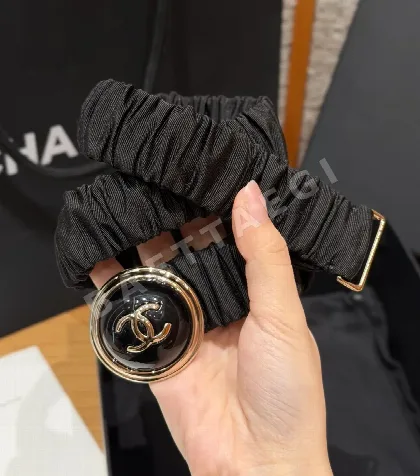 샤넬 플리츠 고무 더블 C 벨트 30mm 172088