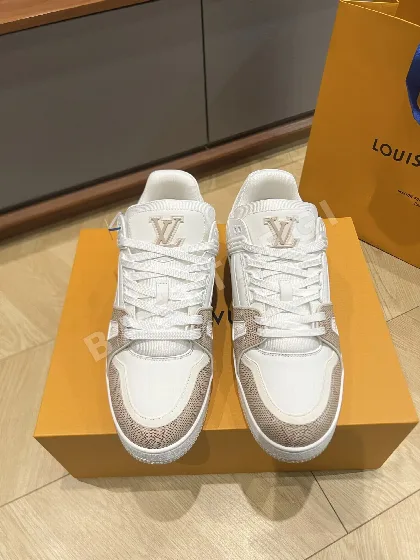 루이비통 LV 26 데님 가죽 트레이너 신발 95210