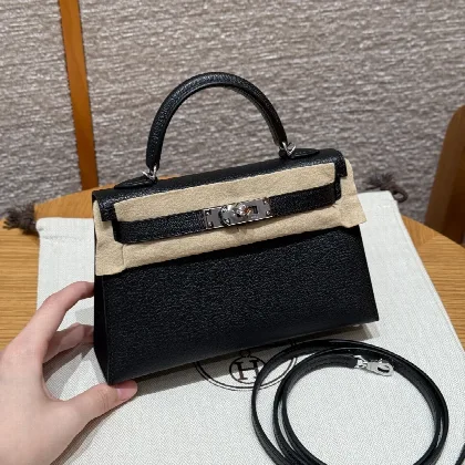 에르메스 미니 켈리 블랙 실버 하드웨어 가방 18279