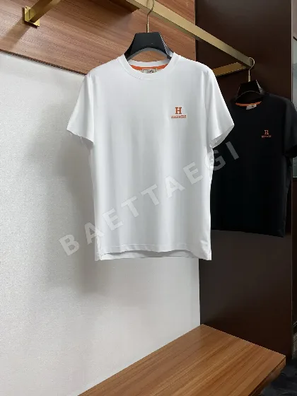 에르메스 남성 크루넥 반팔 티셔츠 156519