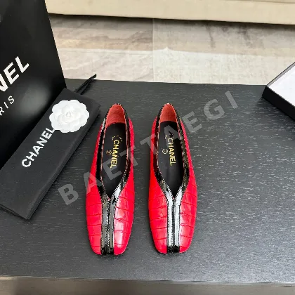 샤넬 26C 더블 C 컬러블록 플랫슈즈 98448
