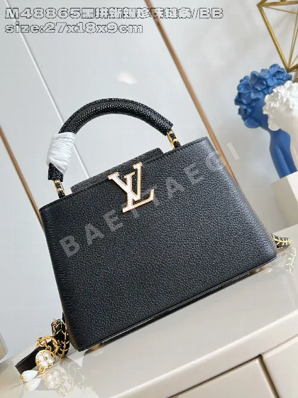 루이비통 카푸신 BB 스몰 핸드백 블랙 M48865 31594