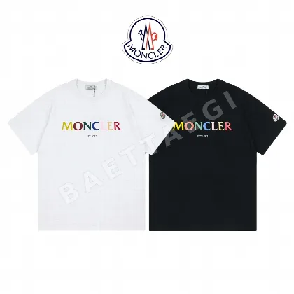 몽클레르 컬러 로고 여성 반팔 티셔츠 52278