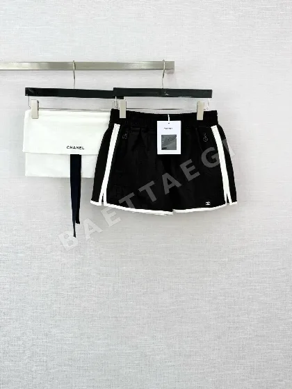 샤넬 나일론 테두리 여성 반바지 132942