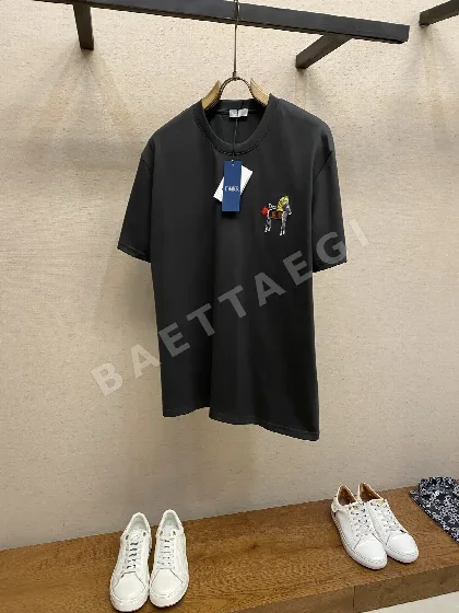 디올 십이지신 자수 프린트 코튼 반팔 티셔츠 1482