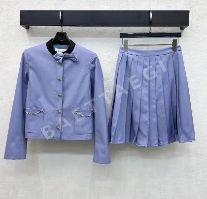 디올 컬러 블록 스탠드 카라 재킷 세트 54282