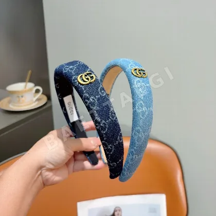 구찌 데님 모노그램 와이드 헤어밴드 184795