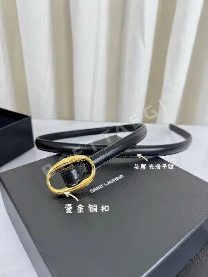 생로랑 금도금 버클 이탈리아 가죽 여성 벨트 58373