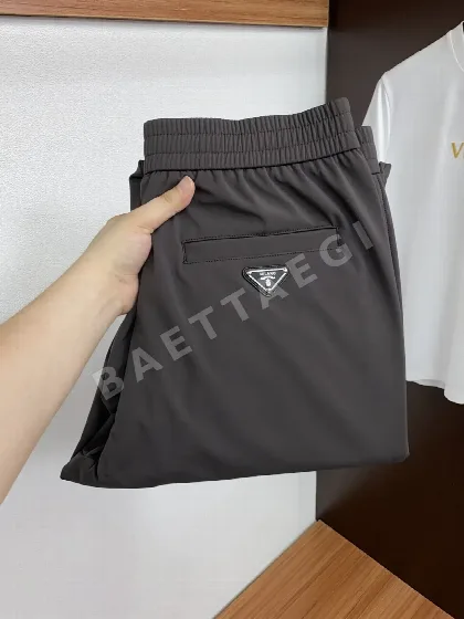 프라다 와이드 레그 코튼 남성 바지 148736
