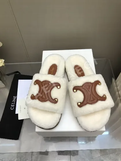 셀린느 개선문 로고 울 슬리퍼 104991