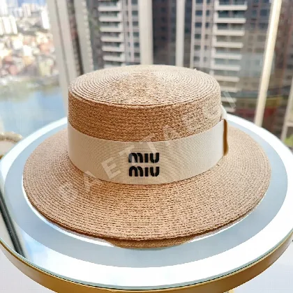 미우미우 라피아 플랫햇 모자 81463