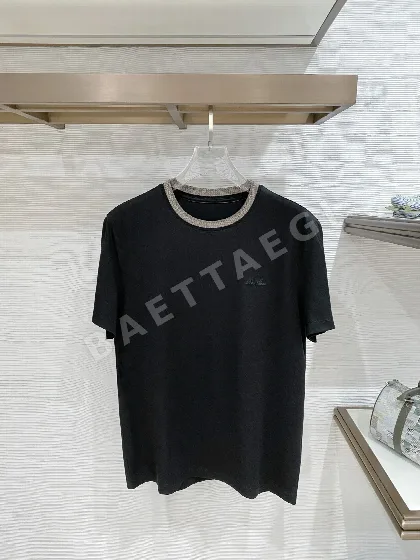 로로피아나 남성 컬러 블록 크루넥 반팔 티셔츠 115155