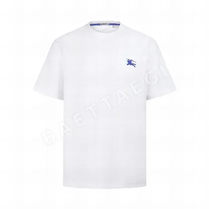 버버리 블루 호스 자수 반팔 티셔츠 11561
