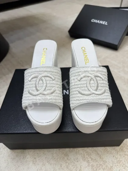 샤넬 나일론 메시 웨지 플랫폼 샌들 42305