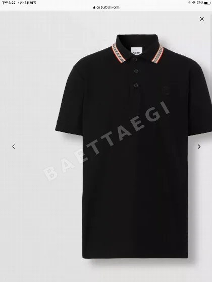 버버리 턴카라 메시 폴로 반팔셔츠 133073