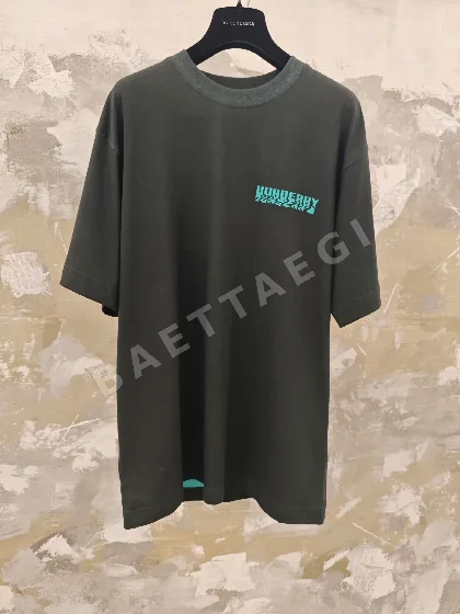 버버리 투톤 오버프린트 반팔 티셔츠