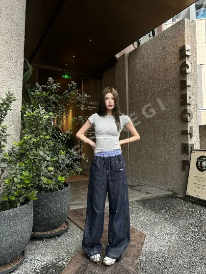 미우미우 3D 테일러링 데님 여성 바지 101235
