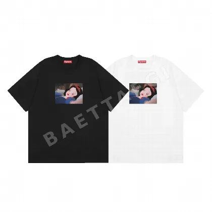 슈프림 스노우 화이트 프린트 남성 반팔 티셔츠 87888