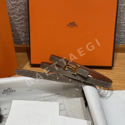 에르메스 미니 H 버클 양면 가죽 벨트 176016