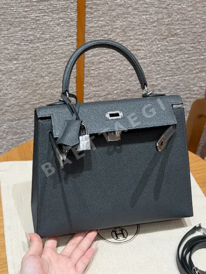 에르메스 켈리 더스티 그레이 가죽 가방 192855