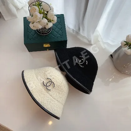 샤넬 램스킨 가죽 트리밍 울 버킷 햇 82763