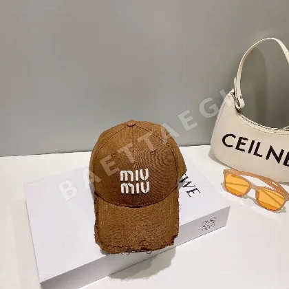 미우미우 데님 자수 버킷 햇 81164