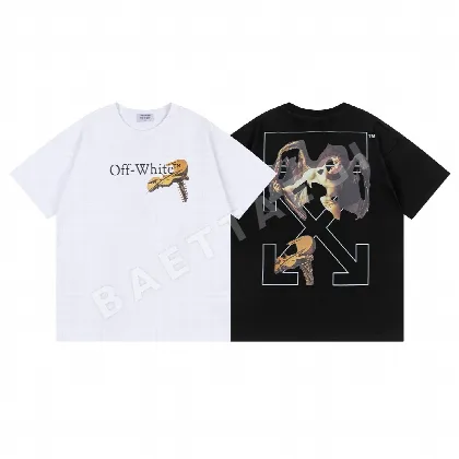 오프화이트 루즈핏 남성 반팔 티셔츠 87372