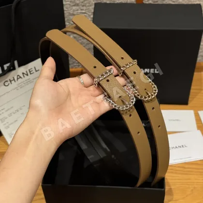 샤넬 소가죽 핀 버클 메탈 체인 벨트 173938