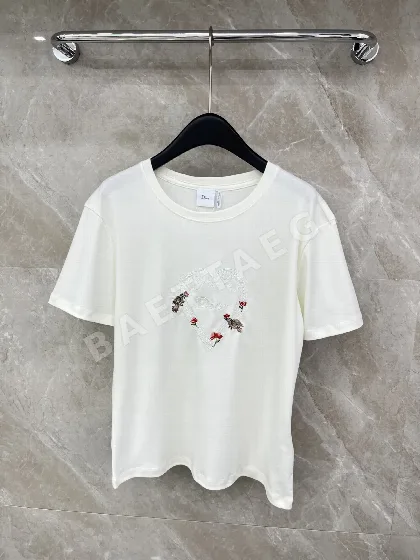 디올 여성 자수 반팔 티셔츠 51583