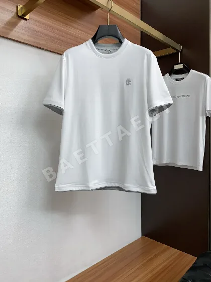 브루넬로쿠치넬리 코튼 라운드넥 반팔 티셔츠
