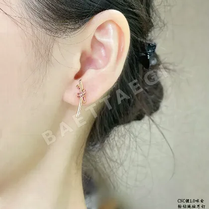 티파니 핑크 다이아몬드 로프 매듭 귀걸이 71210