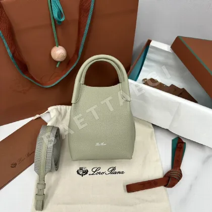 로로피아나 라이트 머스터드 그린 버킷백 191245