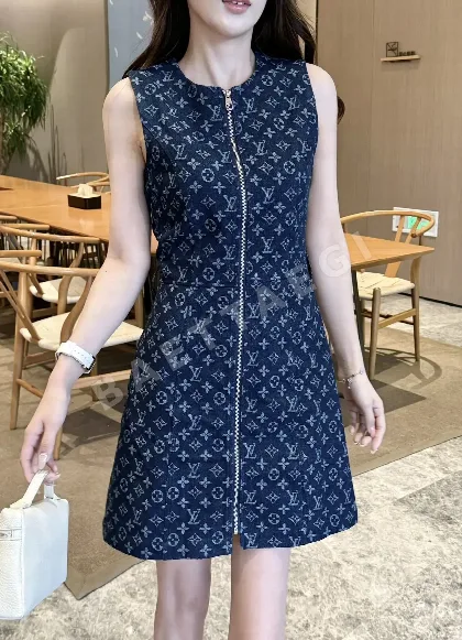 루이비통 모노그램 지퍼업 데님 원피스 114725