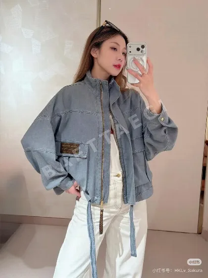 로에베 다크 그레이 워시드 데님 여성 자켓 126467