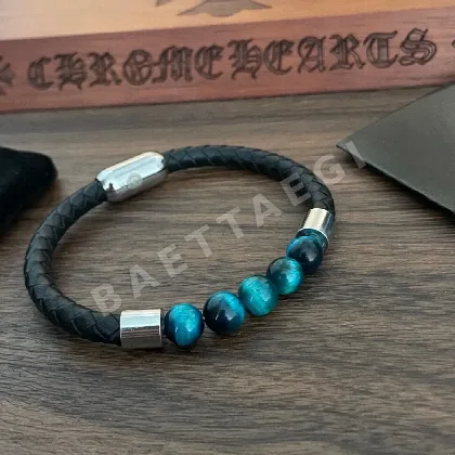 크롬하츠 레트로 비즈 가죽 코드 팔찌 127598
