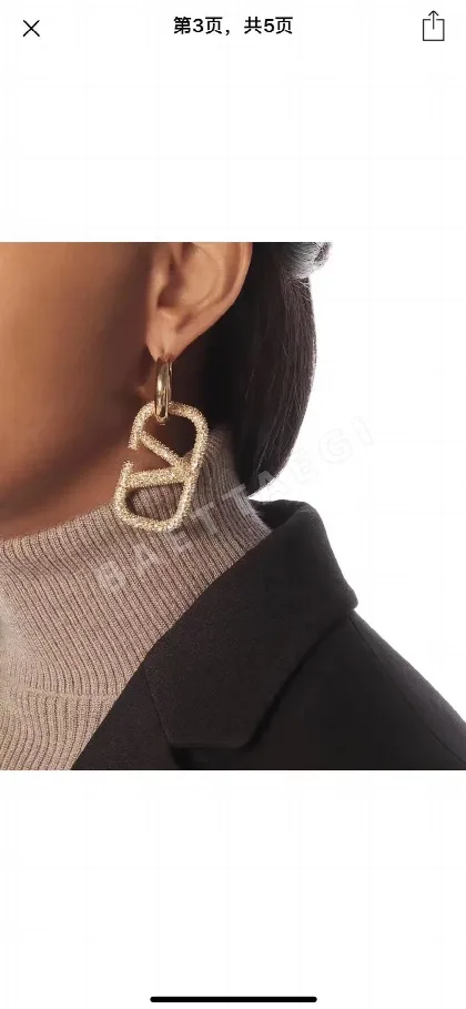 발렌티노 로고 스와로브스키 장식 귀걸이 63672